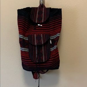 LILLO BAG Mexican backpack black red boho